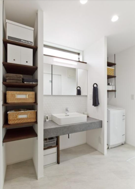 整體浴室柜尺寸：浴室收納這招最高！洗手臺旁裝立柜，太好用了!