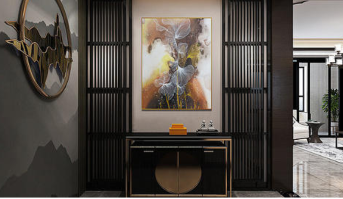 【家裝簡(jiǎn)約新中式裝修】新中式客廳地面拼花如何設(shè)計(jì)？